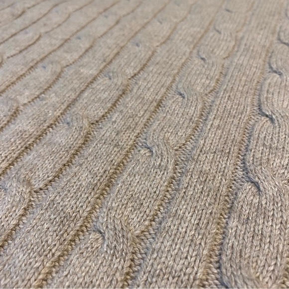 Kenneth Roberts Shawl Neck Cable Knit Sweater, Oatmeal, Size XL - Picture 5 of 6